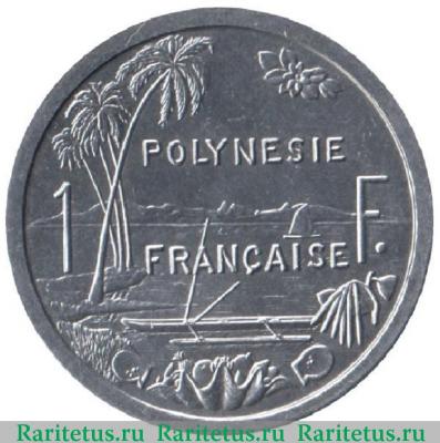 Реверс монеты 1 франк (franc) 2008 года   Французская Полинезия