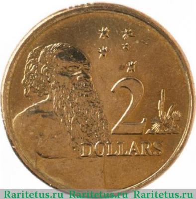 Реверс монеты 2 доллара (dollars) 1999 года   Австралия