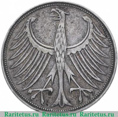 5 марок (deutsche mark) 1951 года D  Германия