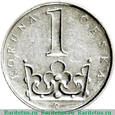 Реверс монеты 1 крона (crown) 2008 года   Чехия