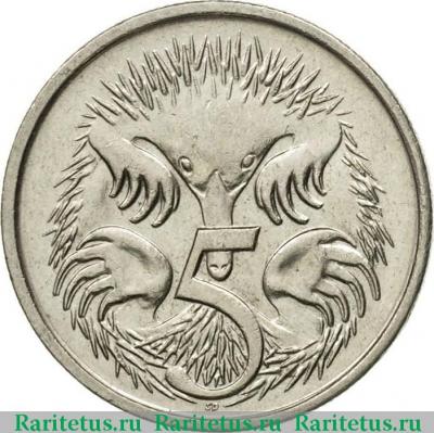 Реверс монеты 5 центов (cents) 1995 года   Австралия
