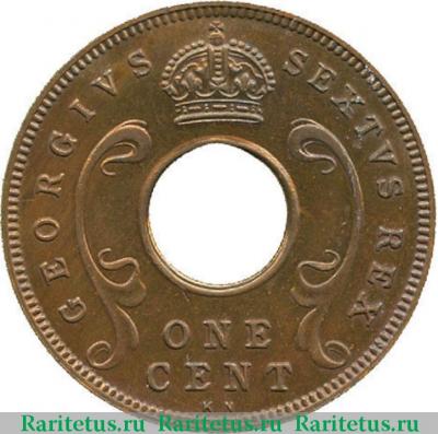 1 цент (cent) 1951 года KN  Британская Восточная Африка