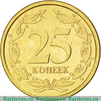 Реверс монеты 25 копеек 2002 года  