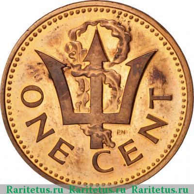 Реверс монеты 1 цент (cent) 1973 года  Барбадос Барбадос