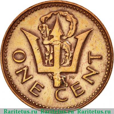 Реверс монеты 1 цент (cent) 1980 года  Барбадос Барбадос