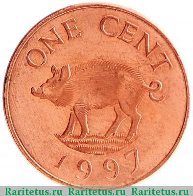 Реверс монеты 1 цент (cent) 1997 года  Бермудские Острова Бермуды