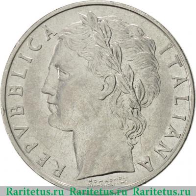 100 лир (lire) 1968 года   Италия