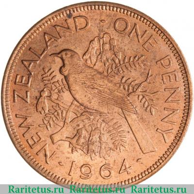 Реверс монеты 1 пенни (penny) 1964 года   Новая Зеландия
