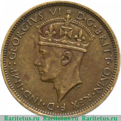 1 шиллинг (shilling) 1939 года   Британская Западная Африка