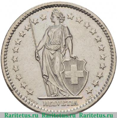 2 франка (francs) 1975 года   Швейцария