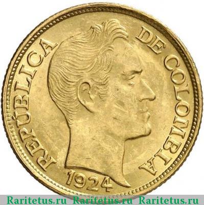5 песо (pesos) 1924 года   Колумбия
