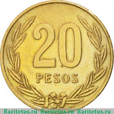 Реверс монеты 20 песо (pesos) 1982 года  Колумбия Колумбия