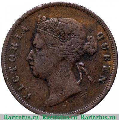 1 цент (cent) 1877 года   Стрейтс Сетлментс