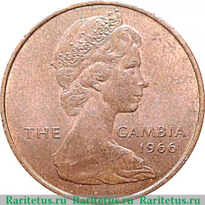 1 пенни (penny) 1966 года   Гамбия