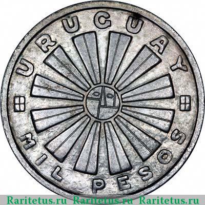 1000 песо (pesos) 1969 года  Уругвай