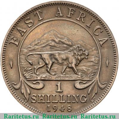 Реверс монеты 1 шиллинг (shilling) 1948 года   Британская Восточная Африка