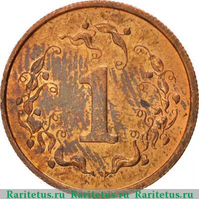 Реверс монеты 1 цент (cent) 1980 года  Зимбабве