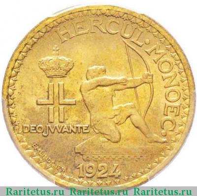 1 франк (franc) 1924 года   Монако