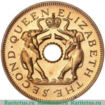 1 пенни (penny) 1955 года  Родезия и Ньясаленд Родезия и Ньясаленд