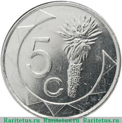 Реверс монеты 5 центов (cents) 1993 года  Намибия Намибия