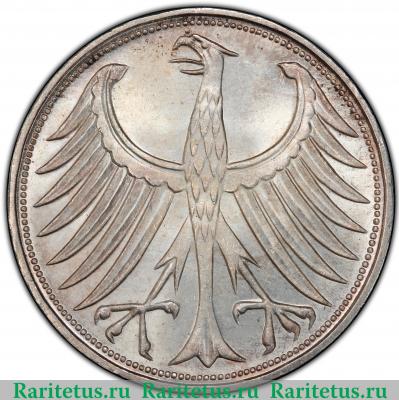 5 марок (deutsche mark) 1965 года G  Германия