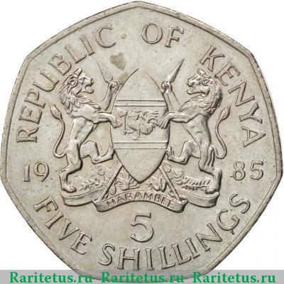 5 шиллингов (shillings) 1985 года   Кения