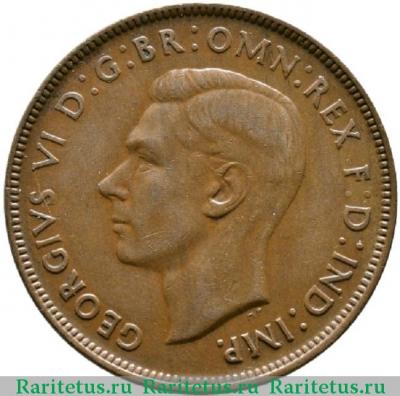 1 пенни (penny) 1939 года   Австралия