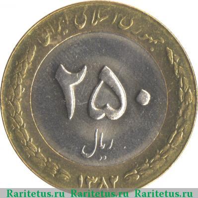 Реверс монеты 250 риалов (rials) 2003 года  Иран