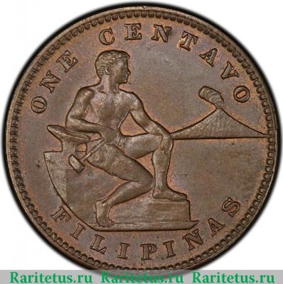 Реверс монеты 1 сентаво (centavo) 1918 года   Филиппины