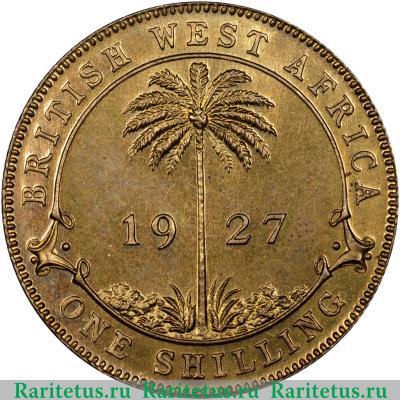 Реверс монеты 1 шиллинг (shilling) 1927 года   Британская Западная Африка