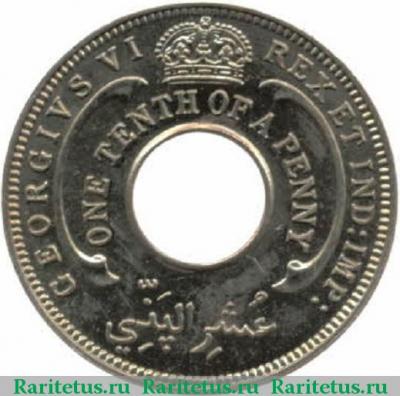 1/10 пенни (penny) 1942 года   Британская Западная Африка