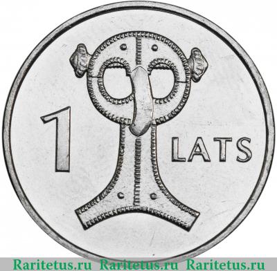Реверс монеты 1 лат (lats) 2007 года  сова Латвия