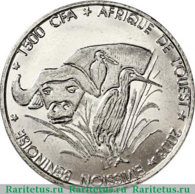 1500 франков (francs) 2003 года   Бенин