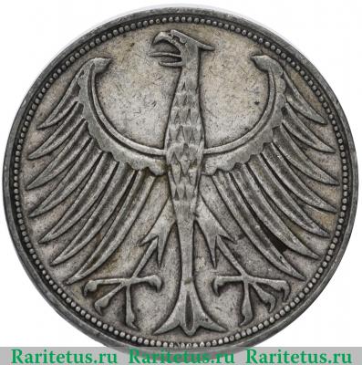 5 марок (deutsche mark) 1951 года F  Германия