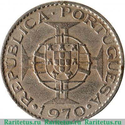 Реверс монеты 10 эскудо (escudos) 1970 года   Мозамбик
