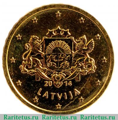 10 евро центов (евроцентов, euro cent) 2014 года   Латвия