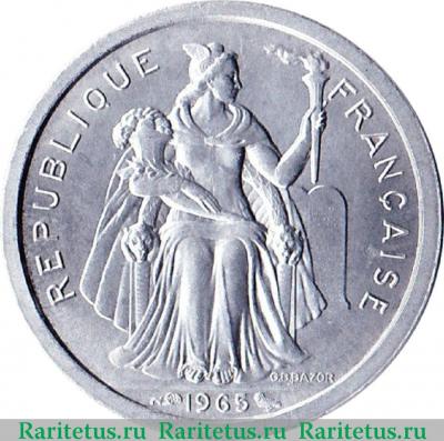 1 франк (franc) 1965 года   Французская Полинезия