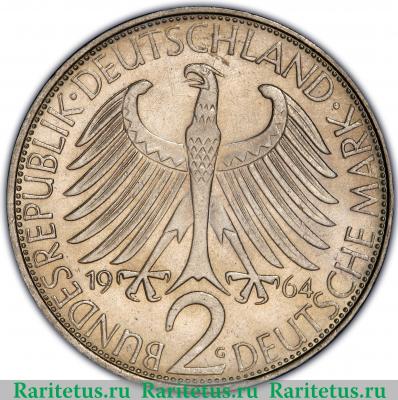 2 марки (deutsche mark) 1964 года G  Германия