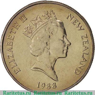 50 центов (cents) 1988 года   Новая Зеландия