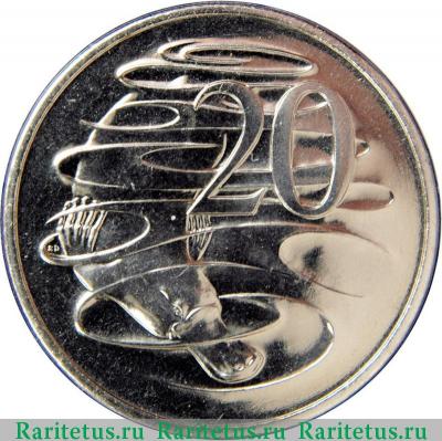 Реверс монеты 20 центов (cents) 2001 года  утконос Австралия