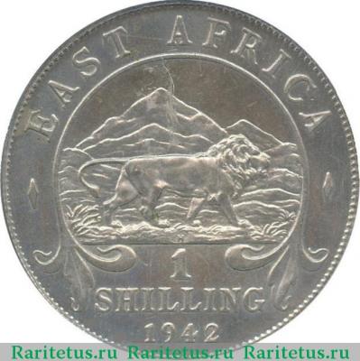 Реверс монеты 1 шиллинг (shilling) 1942 года H  Британская Восточная Африка