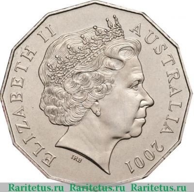 50 центов (cents) 2001 года  Тасмания Австралия