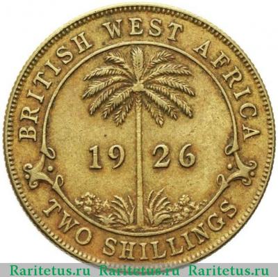 Реверс монеты 2 шиллинга (shillings) 1936 года   Британская Западная Африка