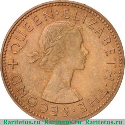1/2 пенни (penny) 1962 года   Новая Зеландия