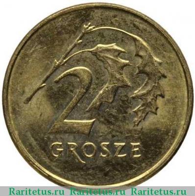 Реверс монеты 2 гроша (grosze) 2009 года   Польша