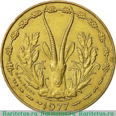 10 франков (francs) 1977 года   Западная Африка (BCEAO)