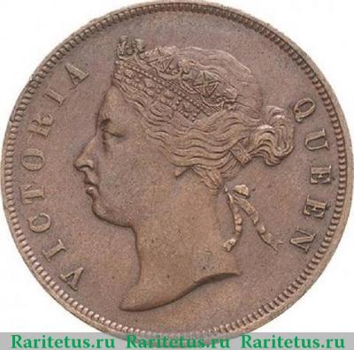 1 цент (cent) 1874 года   Стрейтс Сетлментс