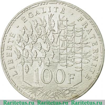 Реверс монеты 100 франков (francs) 1982 года   Франция