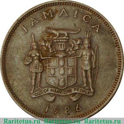 25 центов (cents) 1986 года   Ямайка