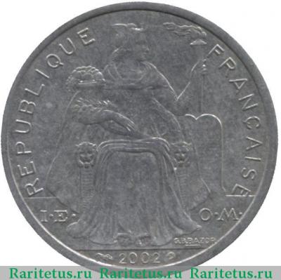 2 франка (francs) 2002 года   Французская Полинезия